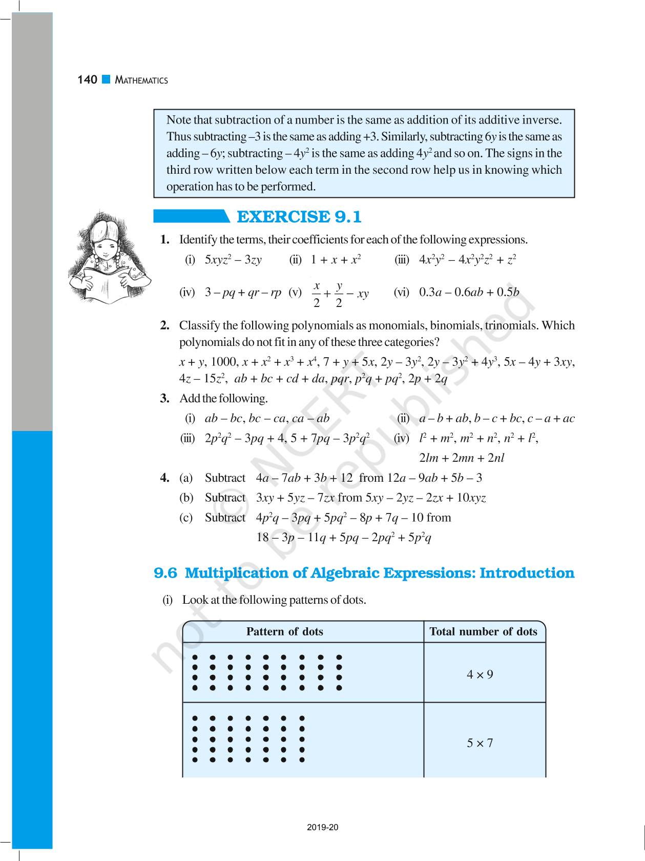 Algebraic Expressions And Identities NCERT Book Of Class 8 Mathematics